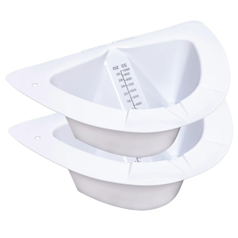 Graduated Specimen Collector Pans 32oz, Urine Measuring Container with Pour Spout, Durable for Healthcare & Home Use