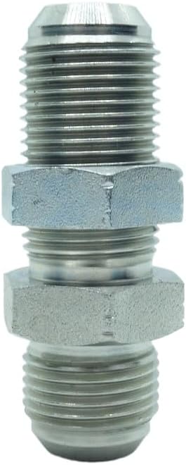 1 Piece 5/8 Male JIC Bulkhead Union Adapter, Straight Hydraulic Steel Fitting Connector (7/8''-14 Threads)