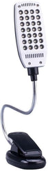 anso 28 Flexible USB Battery Power LED Light Clip-on Bedside Table Light Goose Neck Desk Lamp (White)