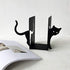 MsFun Books Ends Decorative, Cat Bookends Cute for Bookshelf,Unique Heavy Books Holder, Black Office Decor Cat Desk