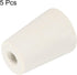MECCANIXITY Rubber Tapered Plug, 5 Pieces, 15mm to 20mm with 8mm Hole for Test Tubes, White