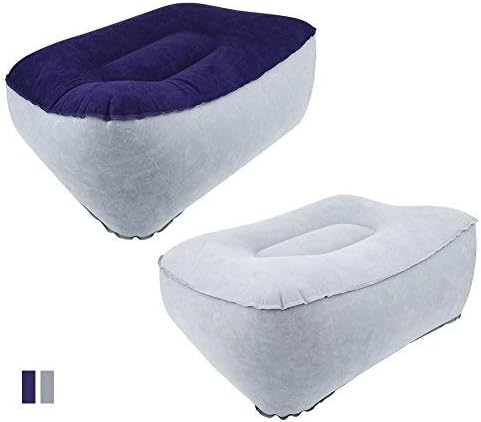 Inflatable Travel Footrest Pad Foot Rest Pillow Soft Flocking Pillow Flights Relax Cushion Ottomans Leg Up with Air