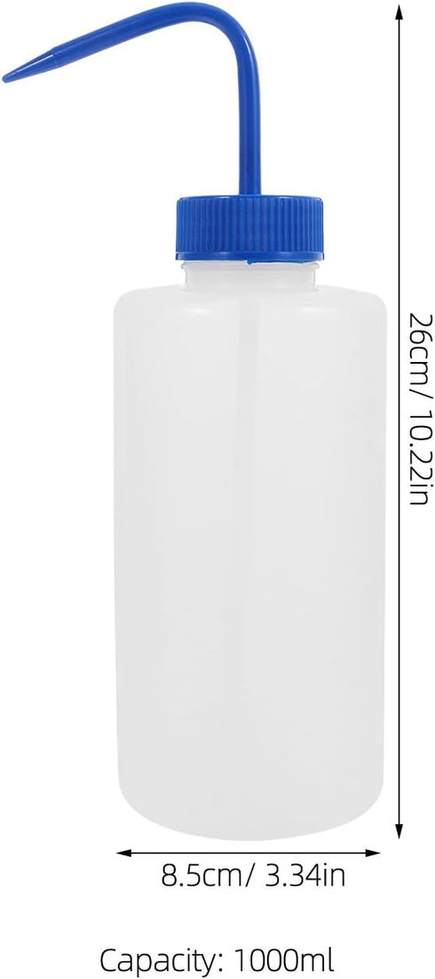 LIGIGWASH 1000ml Wide Mouth Wash Bottle with Blue Lid Squeeze Bottle for Eyelash Rinse and Tattoo Supply for Laboratory