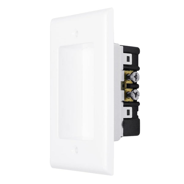 Construct Pro Recessed Dual Power Outlet Single Gang, White