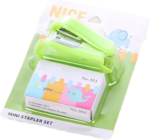 Mini Stapler Set, Manual Stapler with 400 Staples for Document Binding, School Students Office Supplies