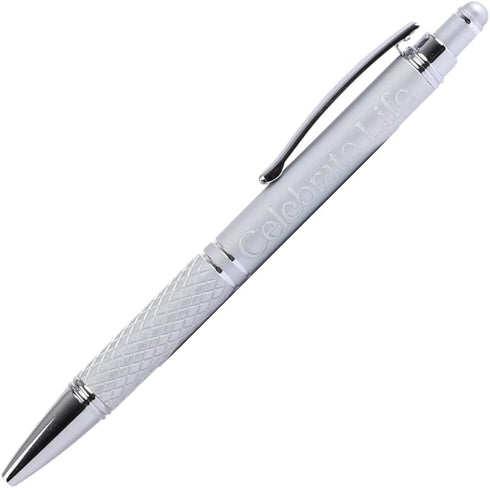 Swanson Christian Products Celebrate Life | Blue Ink Retractable Stylus Tip Ballpoint Pen | Religious Gift with Gift Box