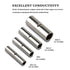 100 Pcs Non Insulated Butt Connectors - 16-14 AWG Electrical Wire Connectors, Seamless Uninsulated Crimp Terminals