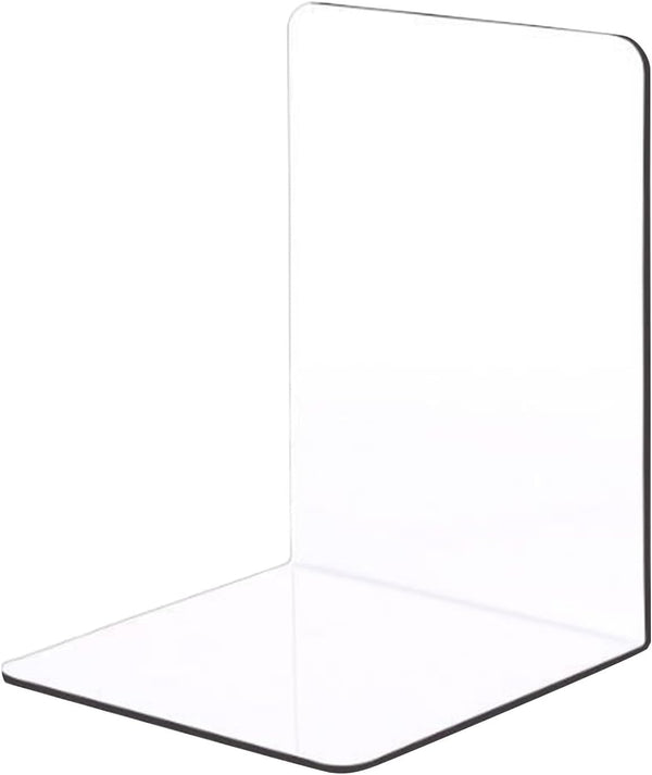 GpahrrDnij Thickened Transparent Acrylic Bookshelf Bookstand L Shaped Bookend Bookholder Fixed Desk Book