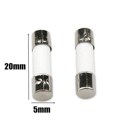 20Pcs 5x20mm Ceramic Fuse, 1A Cartridge Fast Blow Tube 250V for Power Strip Experiment Circuit Repair