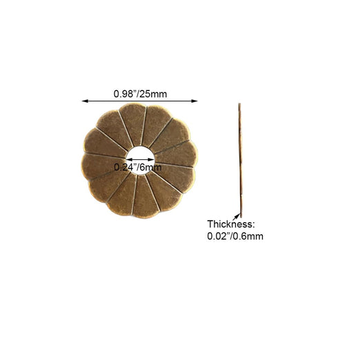 Tiazza 10Pcs Brass Backplate Washers for Classical Furniture Decoration & Hardware Accessories (Bronze)