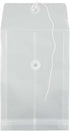 JAM PAPER Plastic Envelopes with Button & String Tie Closure, Clear