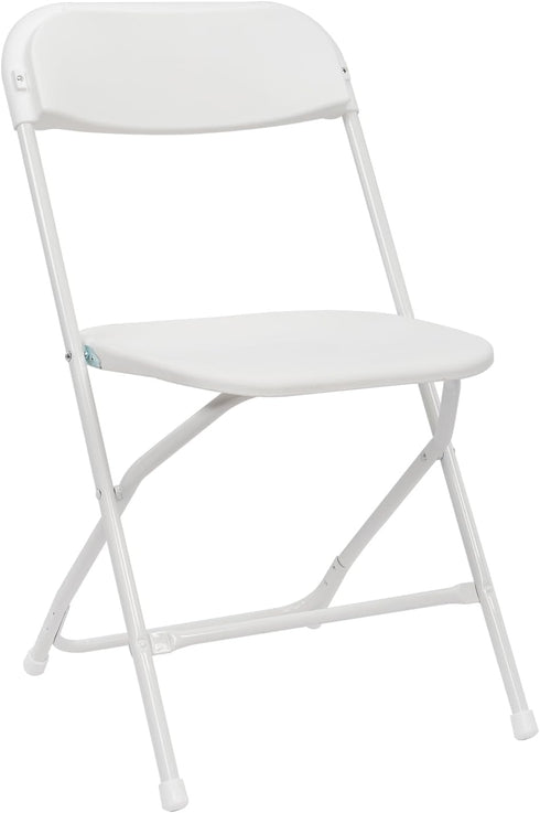 Volowoo Commercial 260lb. 4pcs) Folding Plastic Chair, Indoor Outdoor Portable Stackable Seat with Steel Frame Capacity