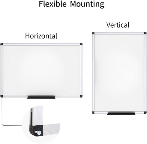 VIZ-PRO Magnetic Whiteboard/Dry Erase Board, 36 x 24 Inches - Includes 1 Eraser, 2 Markers & 4 Magnets