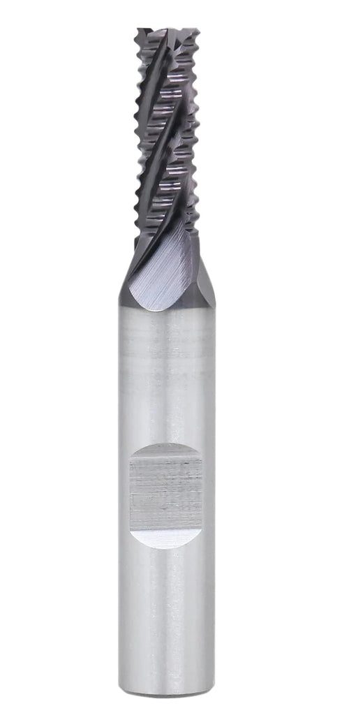 Accusize Industrial Tools M42 8% Cobalt TiAlN Roughing End Mill, 1/4" Diameter, 3/8" Shank Diameter