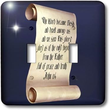 3dRose lsp_165733_2 Double Toggle Switch, John Verse On A Scroll with Christmas Star
