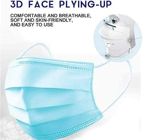 PURE GEM Premium Pack of 3-Ply Disposable Kids Face Masks for Boys and Girls, Bulk Pack for School Use