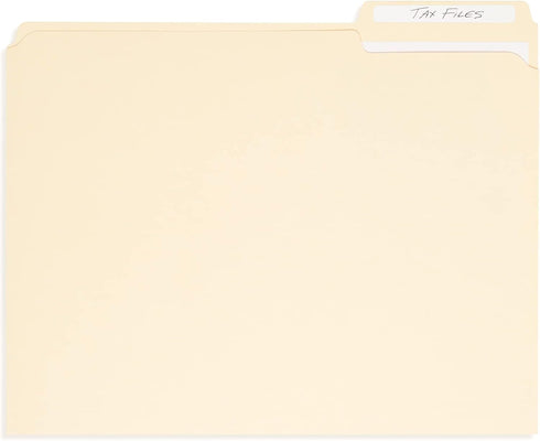 Blue Summit Supplies 100 Reinforced File Folders, 1/3 Cut Tab, Letter Size, Manila, Heavy Duty 14PT Paper