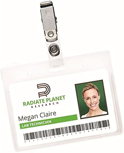 Avery Heavy Duty Badge Holders, 50 Horizontal Name Badge Holders with Clips, 2.25" x 3.5" (2921)