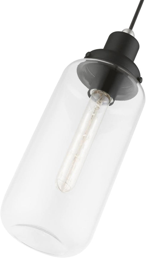 40614-04, Livex Lighting, Oakhurst, Mini Pendant, Black with Brushed Nickel Accent