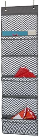 Godery Cascading Wall File Organizer, Sustainable Office Storage Pocket, 6 Pockets, Letter Size, Grey