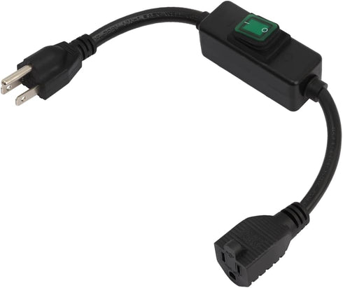 1.5Feet Waterproof Extension Power Cord, In-Line On-Off Switch, SJTW 14AWG 3C Heavy Duty