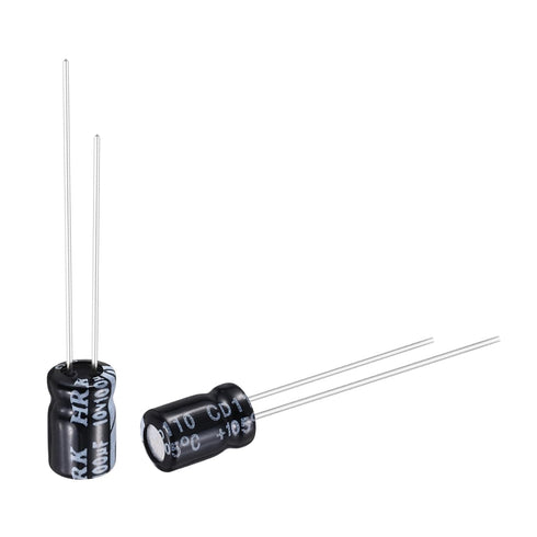 uxcell 100uF 10V 5x7mm Electrolytic Capacitor, Radial Leads Aluminum Capacitors for TVs,