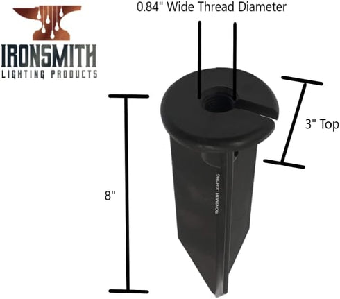 HC Lighting (2 Pack) Replacement for 8-Inch In-Ground Stake with 1/2" NPT Thread and Side Wire Way for Easy Installation