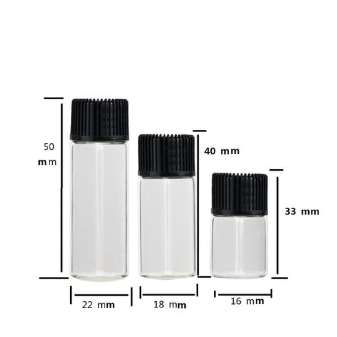 LabZhang 100 Pcs Clear Glass Vials with Screw Caps, Small Leak-Proof Liquid Sample Vial (5ML)