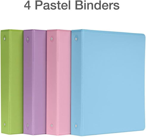 Oxford Cardinal 3 Ring Binders, 1.5 Inch Round Rings, Holds 350 Sheets, ClearVue Presentation View, 4 Pack