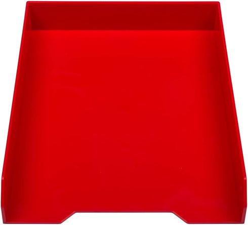 JAM PAPER Stackable Paper Trays - Red - Desktop Document, Letter, & File Organizer Tray - Sold Individually by JAM Paper