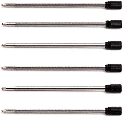 L: 2.75in(7cm), 0.7mm Tip Liquid Ballpoint Pen Refills Compatible with Crystal Pen and Screwdriver Pen (Black 6PCS)
