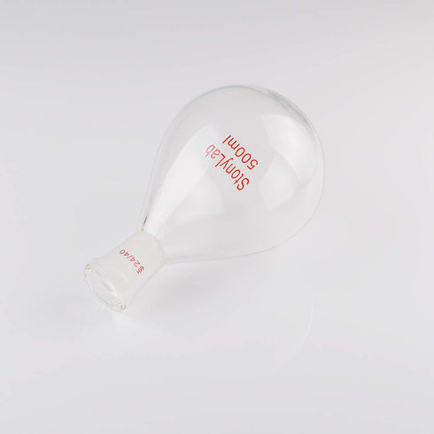 StonyLab Borosilicate Glass 500mL Heavy Wall Recovery Flask with 24/40 Outer Joint