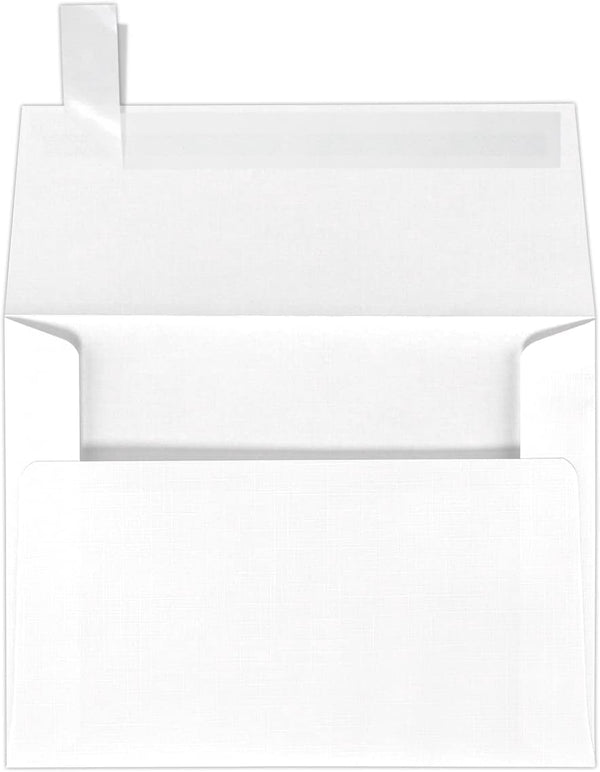 LUXPaper A2 Invitation Envelopes | 50 Qty | Peel & Press | 4 3/8" x 5 3/4" | White Linen | 80lb. Text