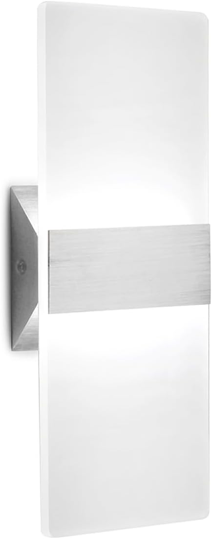 ChangM Modern LED Acrylic Wall Sconce 12W Cool White 6000K Up Down