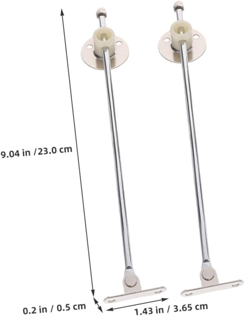 2Pcs Artibetter Heavy Duty Cabinet Hinges with Lid Support Rods for Flap Doors Versatile Iron Drop Leaf Supports
