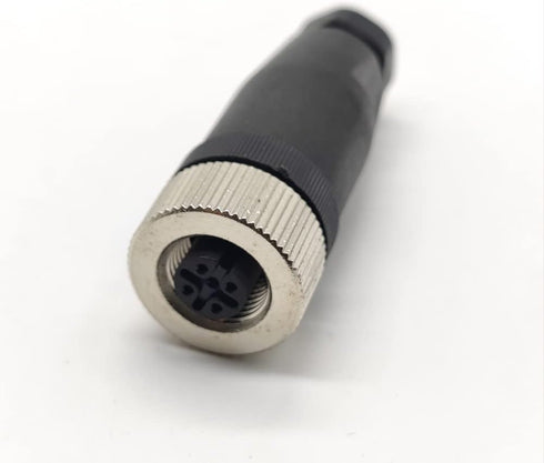 2 Pcs M12 4 Pin A-Coding Plastic Shell Female Plug, Screw-Joint for Cable, IP67 Industrial Sensor Plug Adapter