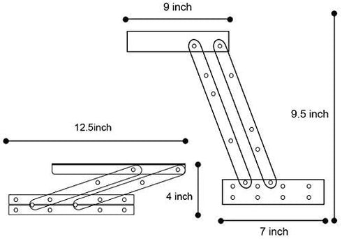 1 Pair Pneumatic Spring Lift Mechanism for Coffee Tables Multi-Functional Folding Lifting Frame Heavy Duty Adjustable
