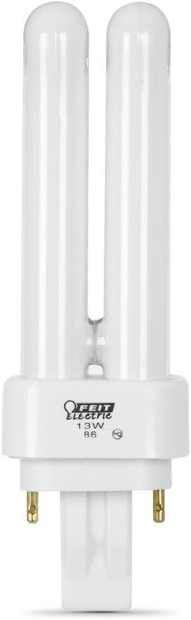Feit Electric 13W PL GX23-2 Fluorescent Light Bulb, Cool White 4100K, 780