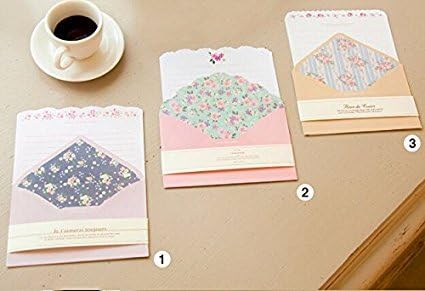 SCStyle Cute Kawaii Writing Stationery Paper with 16 Envelopes, 32 Letter Papers (7.1x5.2 inch)