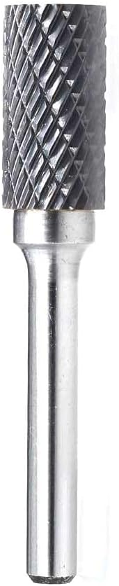 SA-5 Tungsten Carbide Burr Cylinder Shape Double Cut Rotary Burr File, 1/2” Cutter Dia X 1” Cutter Length, Pack of 1