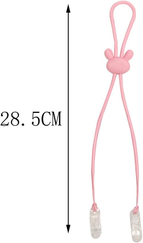 VASANA 3 Pcs Silicone Dental Bib Clips with Neck Chain,Colorful Napkin Holders for Adults, Seniors & Child Use (Random