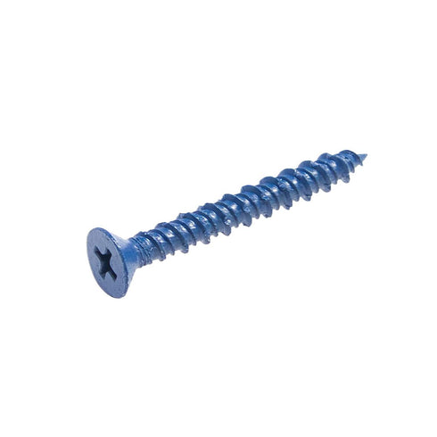 100 Qty 3/16" x 1-3/4" Flat Head Phillips Concrete Screws for Masonry, Block & Brick