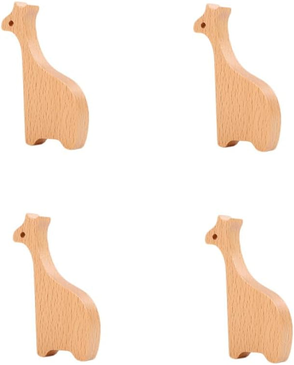 SANCHAKOU Dresser Knobs 4Pcs Drawer Solid Wood Handle Children's Wardrobe Door Cabinet Bedside