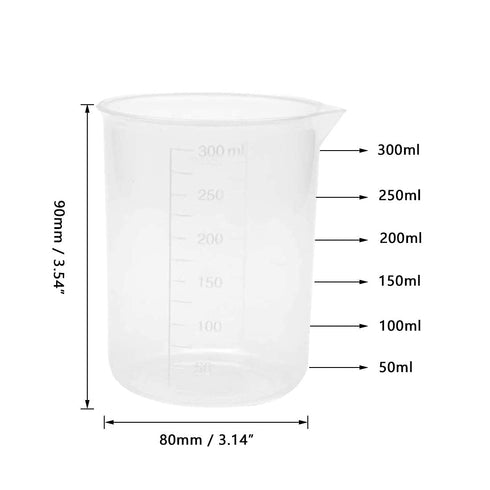 Sscon 5Pcs 250ml/300ml Lab Graduated Beakers for Laboratory Kitchen