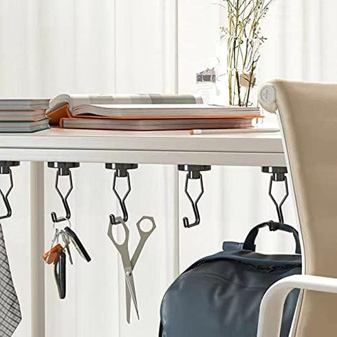 Tohoer Magnetic Hooks, 100LBS Neodymium Magnets Hook Heavy Duty with Rust Proof for Fridge, Oven, Grill, BBQ, Key,