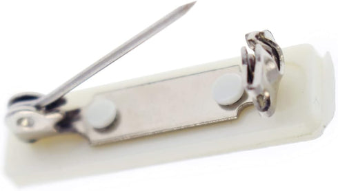 Bulk 50 Pack Premium Safety Bar Pins with Adhesive Sticky Back & Metal Locking Clasp for ID Badges