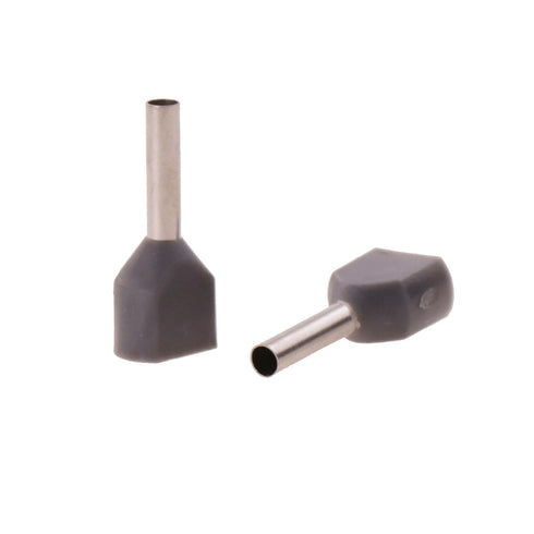 20AWG Dual Barrel Ferrules Terminal, AWG 20/0.75mm² Twin Ferrule Connectors Wire Ends Terminals Pins for Car Audio, Electronics, Communication Equipment