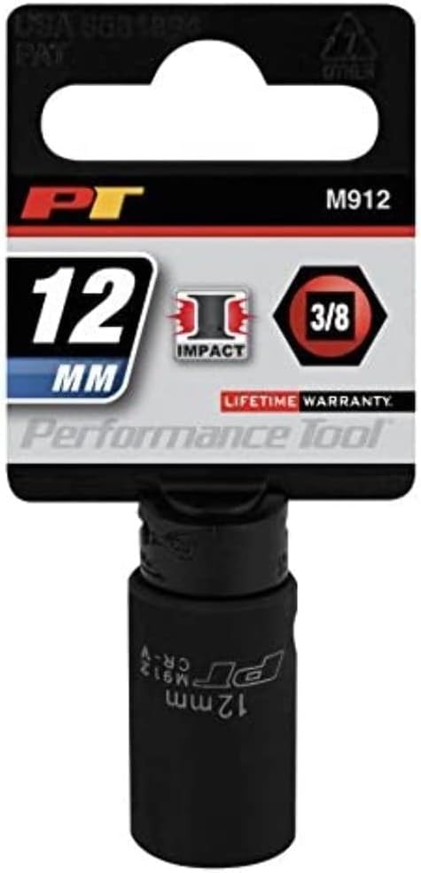 Performance Tool M912 3/8-Inch 12mm 6pt Impact Socket by Performance Tool