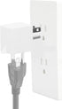 90 Degree Right Angled USA 3-Prong Male-Female Adapter, 5-15P to 5-15R Direction Changer, Space Saving White