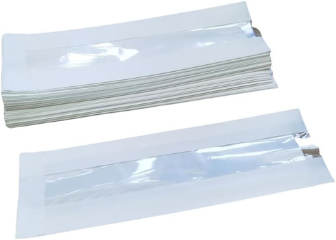 DODXIAOBEUL 50 Bag,13Paper Packaging Goods(13"White) Pcs White Baguette Bread Bags with Window,Clear Bread Bags
